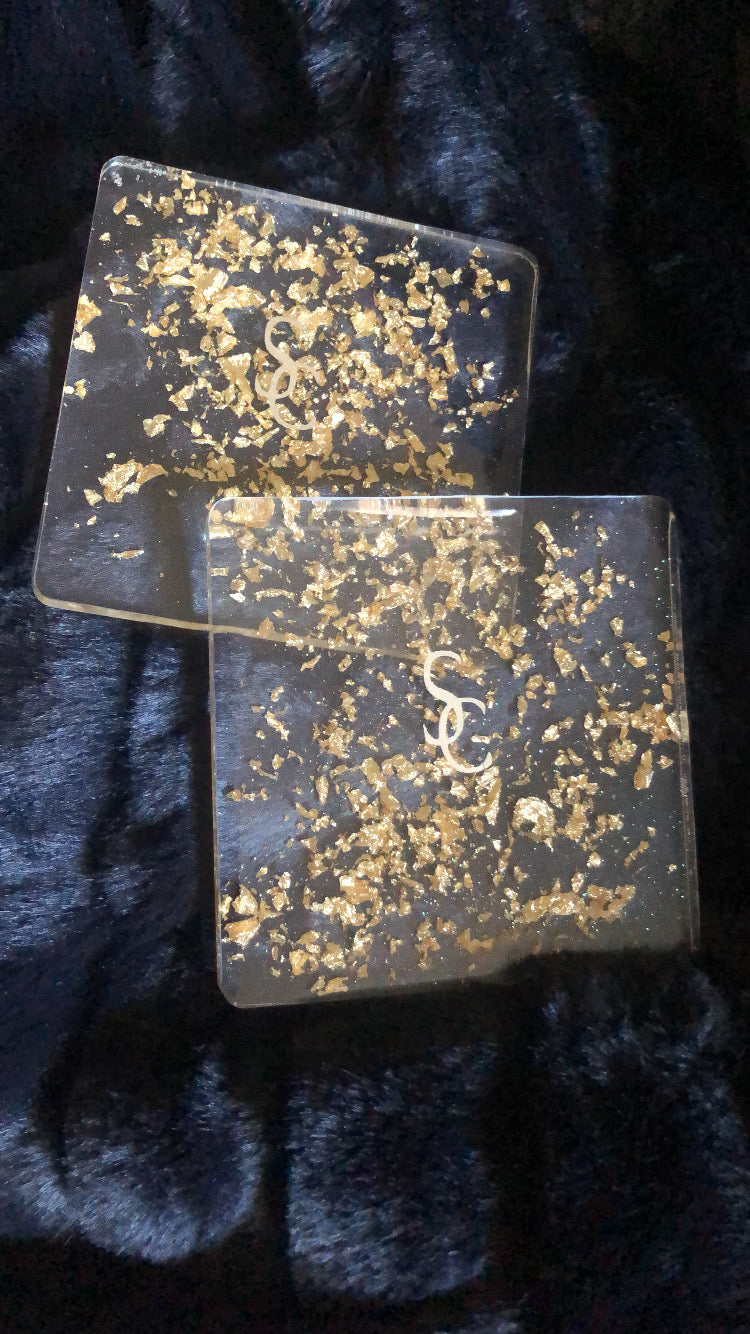 Gold clear coasters - SabrosaCreations