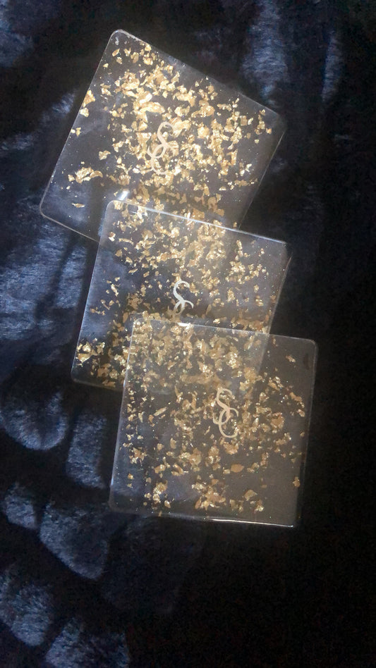 Gold clear coasters - SabrosaCreations